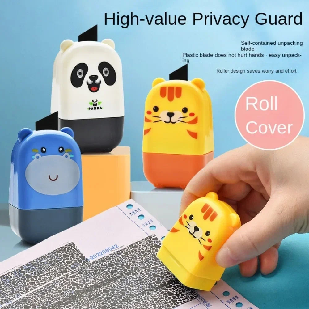 Confidential Data Guard Roller Stamp Cartoon ID Protection Stamp for Privacy & Identity Theft Seal