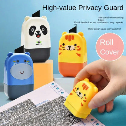 Confidential Data Guard Roller Stamp Cartoon ID Protection Stamp for Privacy & Identity Theft Seal