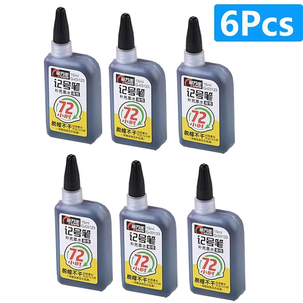1-6Pcs 45mm Waterproof Long Head Nib Deep Hole Markers Pen Tile Carpenter Pen Multi-purpose for Woodworking Black/Blue/Red In