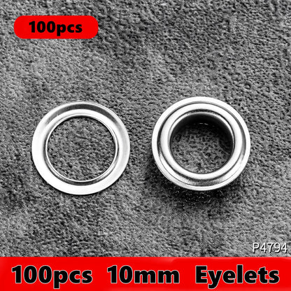 6mm / 10mm Eyelet Pliers Kit Tools Portable Hand Press Metal Grommet Hole Punch Plier for Leather Canvas Clothing DIY Tarp Ri