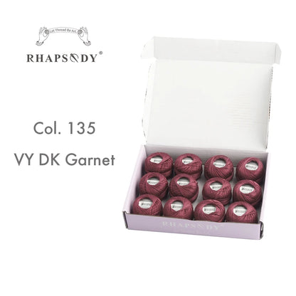 Rhapsody Size #8 Pearl Cotton Crochet Thread Embroidery Craft Needle Cross Stitch Egyptian Cotton Mercerized 12 Balls Set - 1