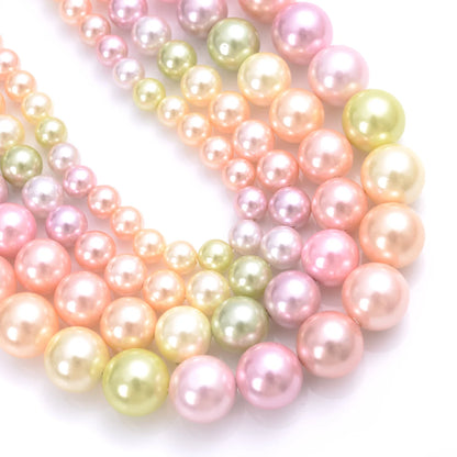 Natural Freshwater Shell Pearls Beads Round Loose Spacer Beads for Jewelry Making DIY Bracelet Necklace Accessories 4 6 8 10m
