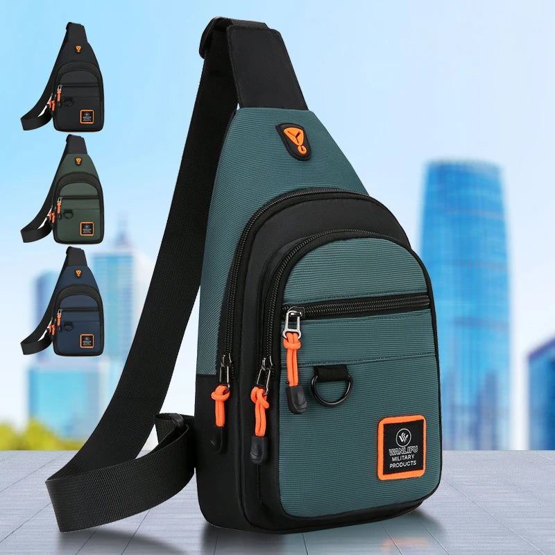 Men's Leisure Outdoor Hiking Bike Shoulder Bag, Waterproof Sports Crossbody Bag, Travel Backpack, Men's Chest Bag, Shoulder B