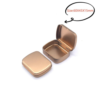 New Square Tin Storage Boxes Small Metal Storage Box Silver Jewelry Keys Coins Metal Box Tin Wedding Candy Storage Tin Can - 