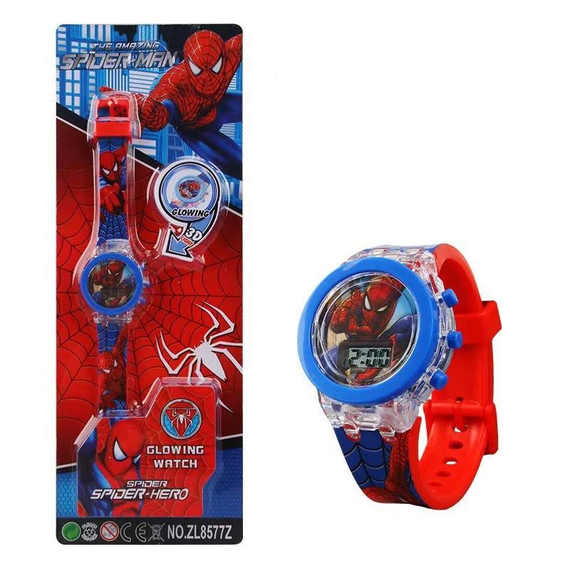 Flash Light Frozen Mickey Kids Watches For Girls Cartoon Snow White Car Children Watch Boys School Student Digitel Clock Gift