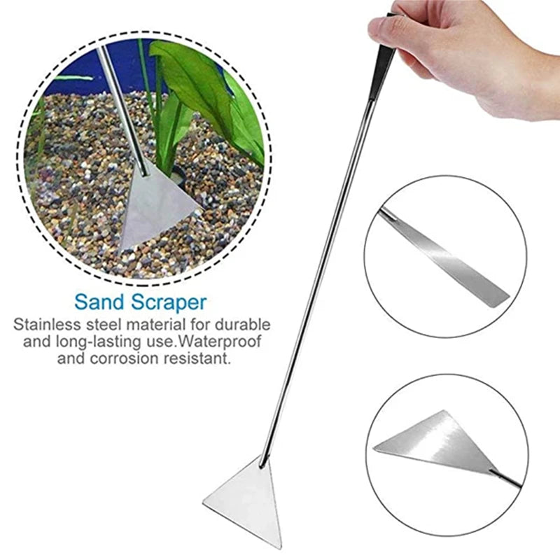 Aquarium Accessories Hard Stainless Steel Aquarium Tool Scissor Tweezers Plants Wave Scissors Fish Tank Shovels Cleaner Suppl