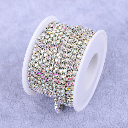 Crystal 10 Yard Rhinestones Trim Stone Cup Chain Gold Diamond Strass Decorative Applique Crystal Trimmings For Dresses - AB w