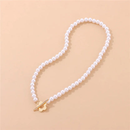 LATS 2022 Fashion Luxury OT Buckle Crystal Glass Bead Chain Choker Necklace for Women Flower Lariat Lock Collar Necklace Gift
