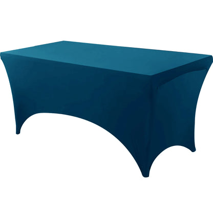 Spandex Tablecloth Tight Fitted Washable and Wrinkle Resistant Stretch Rectangular Patio Table Cover for Event Wedding Partie