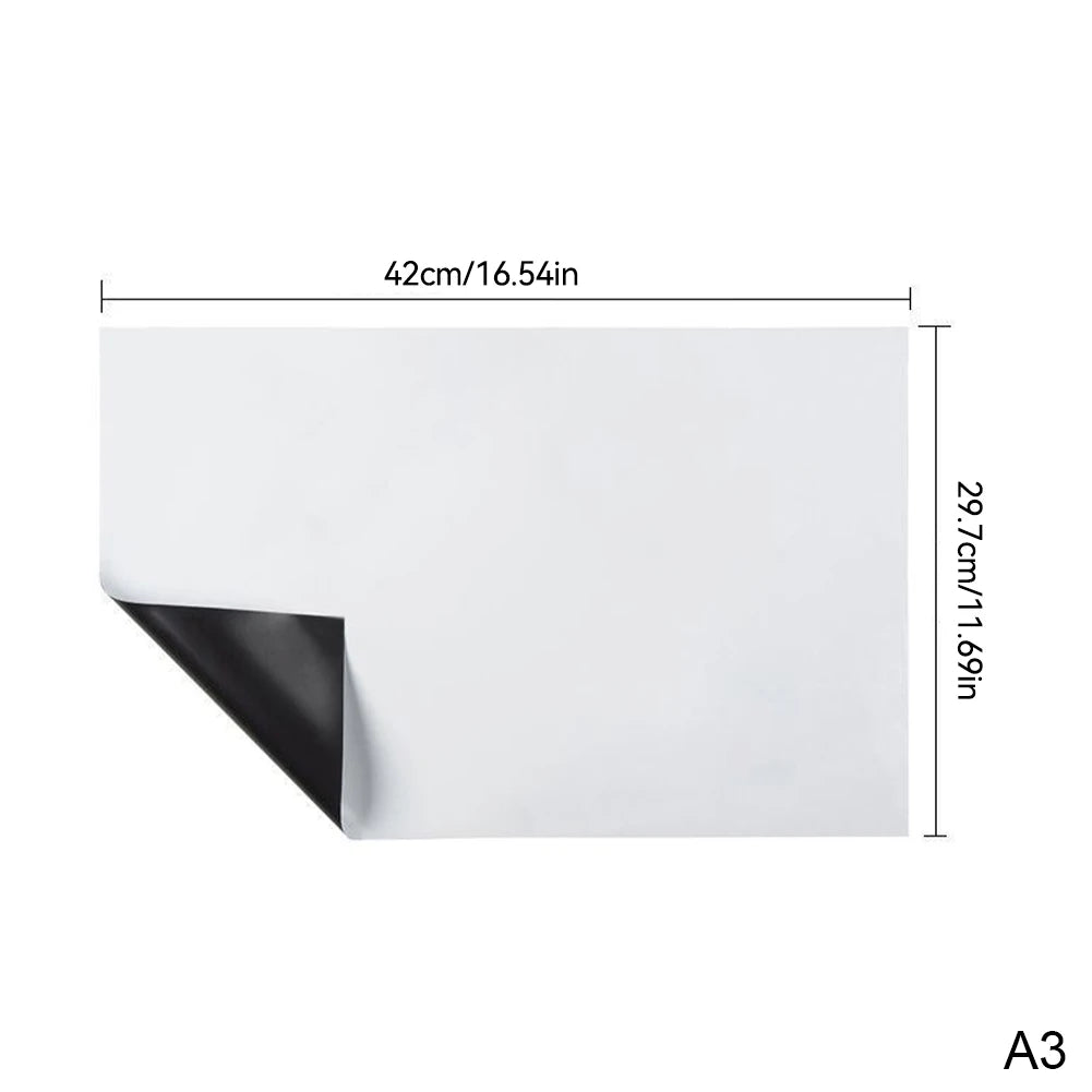 A4/A3 Magnetic Whiteboard Dry Erase White Board Markers Office Home Erasable Flexible Refrigerator Magnet Memo Message Board 