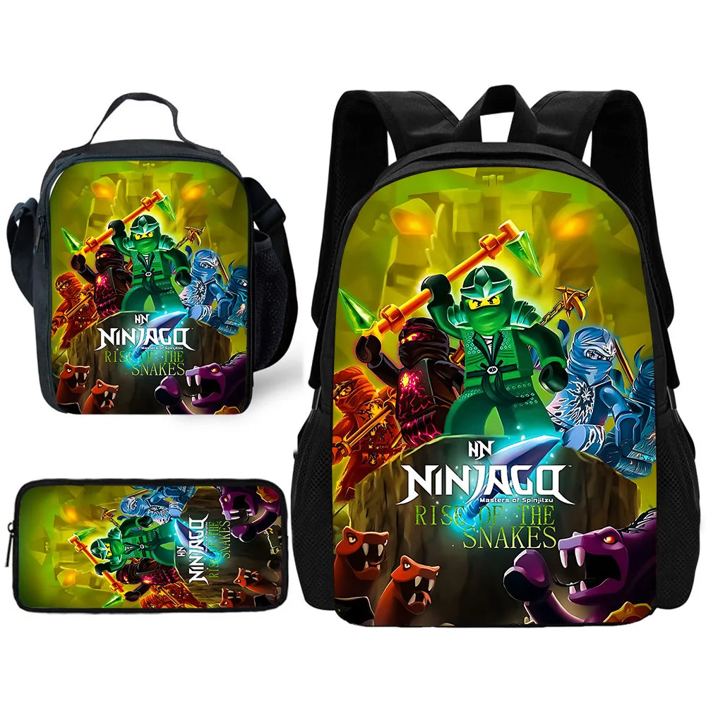 Child School Cool Game NinjagoS-Backpack with Lunch Bags ,Pencil Bags ,School Bags for Boys Girls Best Gift - TZ-46X23A6