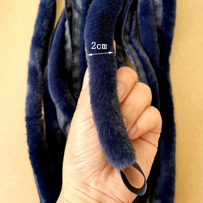1m Faux Fur Ribbon Tapes DIY Apparel Sewing Fluffy Trim Fabric Sewing Stage Costume Plush Artificial Fur Stripe Decoration