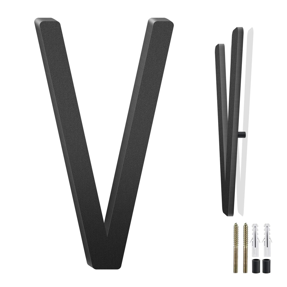 3-10 Inch Floating Aluminum House Address Numbers Letters, Modern Metal House Numbers for Outside, Black Metal Door Address L