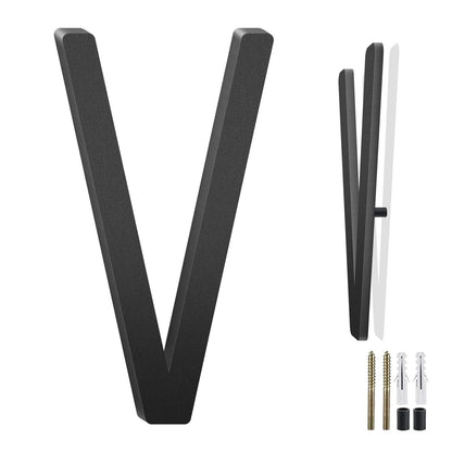 3-10 Inch Floating Aluminum House Address Numbers Letters, Modern Metal House Numbers for Outside, Black Metal Door Address L