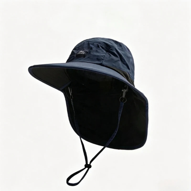 Caps Summer Wide Brim Neck Protection Unisex Bucket Hats Outdoor Visor Quick-drying Panama Sunscreen Tied Fishing Hiking Hat 