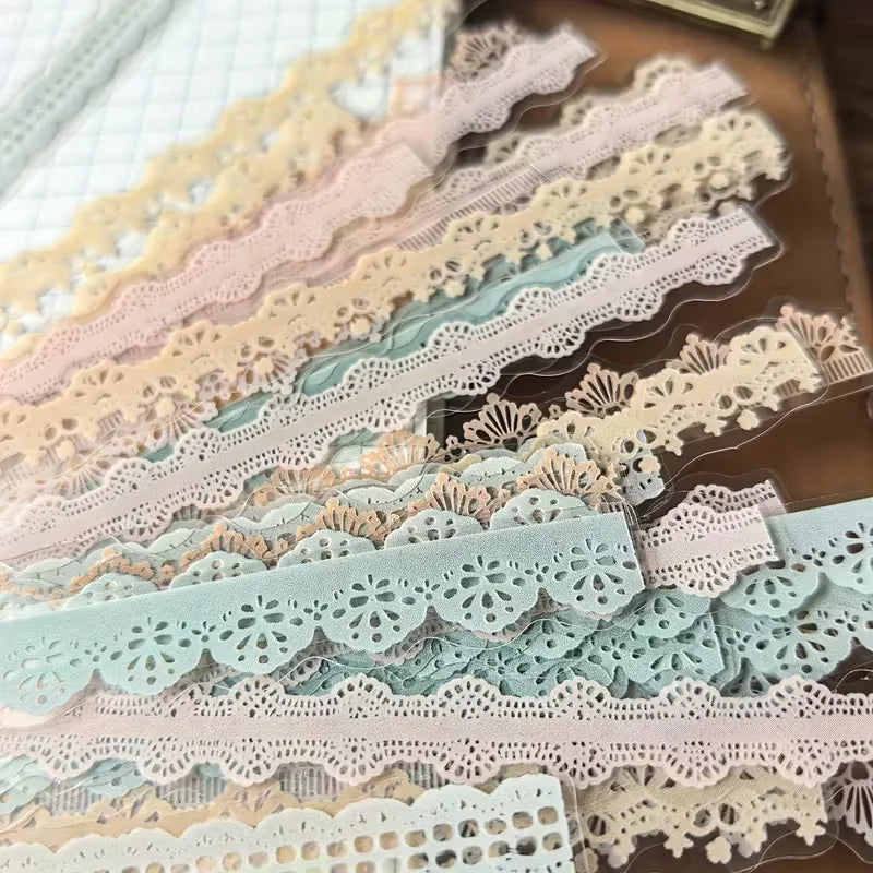1 Pack (40 pieces) - Soft floral lace-like decorative stickers - Self-adhesive. Suitable for vintage scrapbooks and card maki