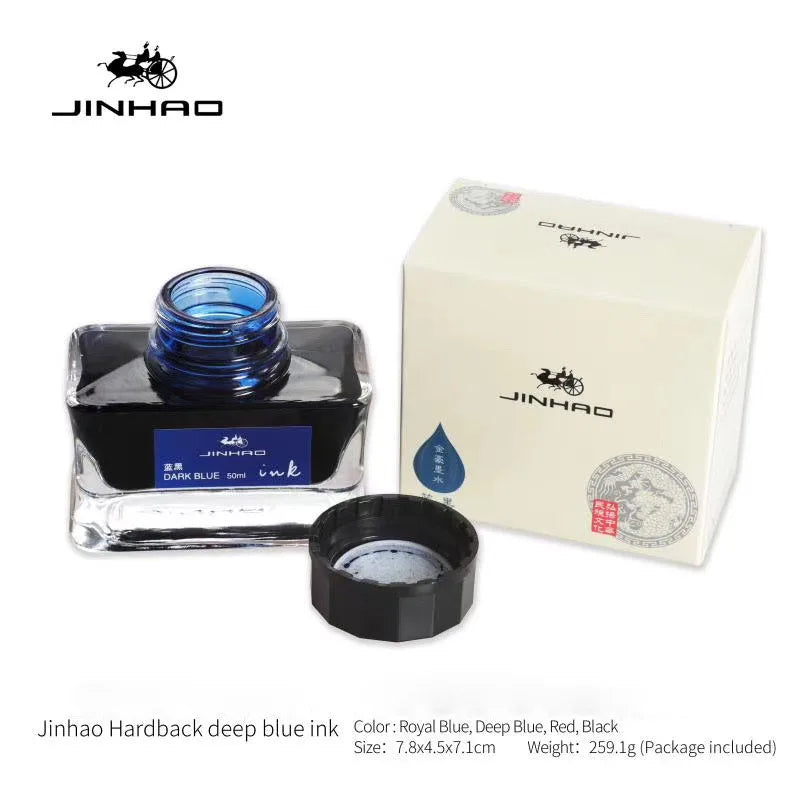 Jinhao Premium 50ml Fountain Pen Ink - Smooth Black/Blue/Blue Black Calligraphy Ink - Ideal for Writing and - blue-black