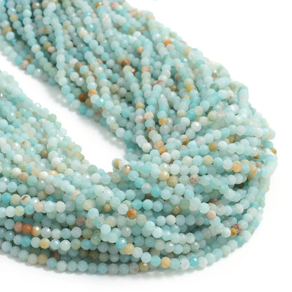 2 3 4mm Faceted Tiny Beads Natural Aquamarine Lapis Lazuli Tourmaline Amethyst Stone Beads for Jewelry Making Diy Accessories