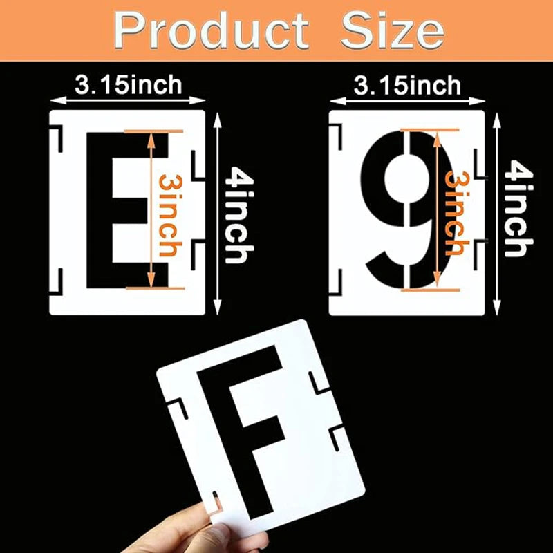 42 pieces of letter hollow templates, reusable artistic fonts, coloring, spray painting. Suitable for walls, wood, rock fabri