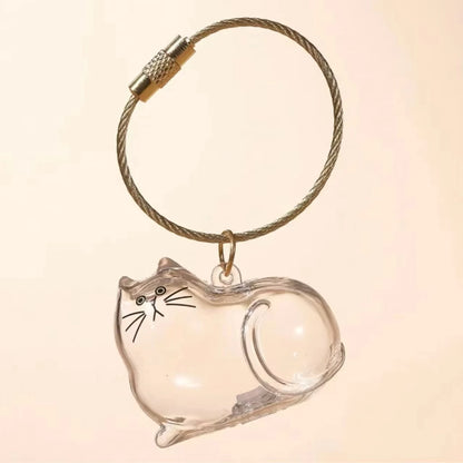 Cat Fur Memorial Charm Resin Keepsake Capsule for Pet Hair Portable Keychain Pendant for Hair Rainbow Bridge Pendant - F