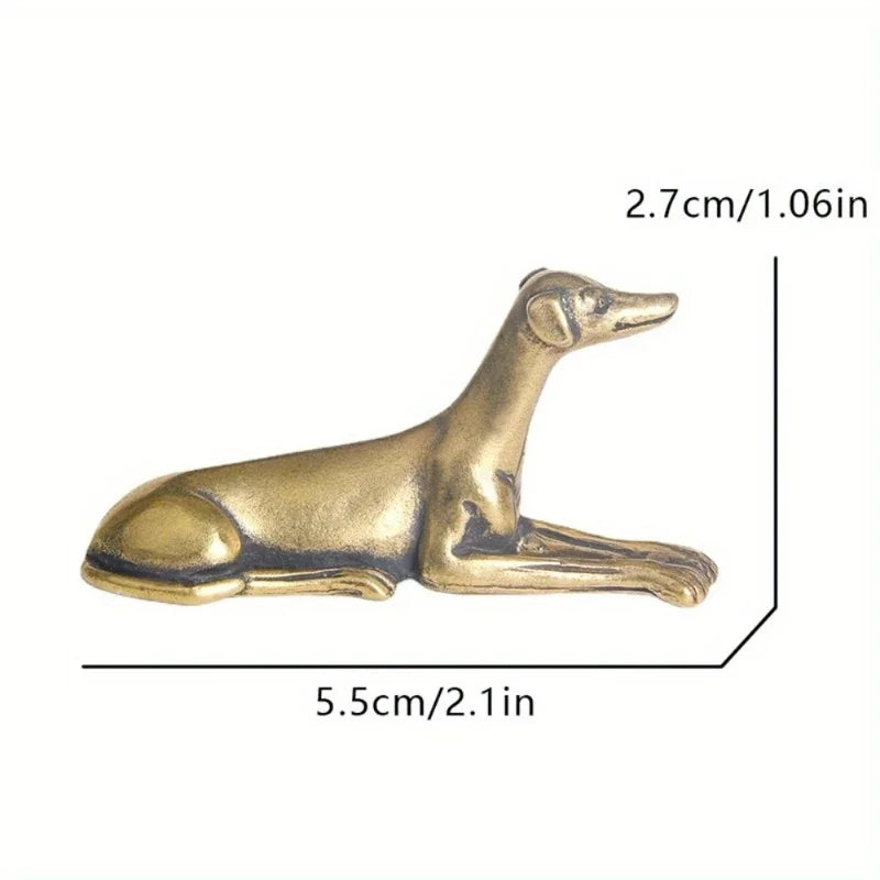 Vintage Brass Dog Figurine - Small Collectible Desk Decor Figurine for Living Room, Office deal for Gift Statues for Home Dec