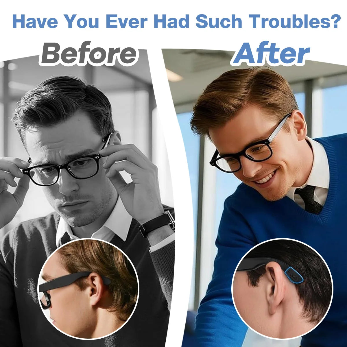 Eyeglass Ear Grip for Ray-Ban Meta Wayfarer/Skyler/Headliner Gen 2 Smart Glasses Accessories Anti-Slip Silicone Ear Grippers