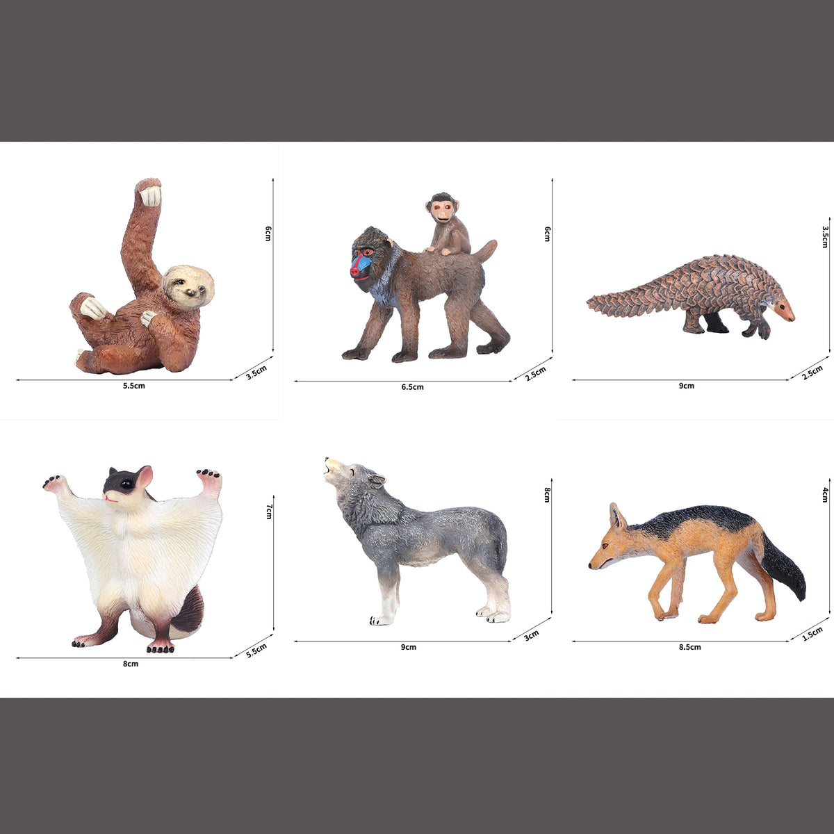 Simulation Wild Animal Model Wolf Monkey Fox Pangolin Squirrel Chinchilla Donkey Sloth Realistic Animal Figures Toys For Kids