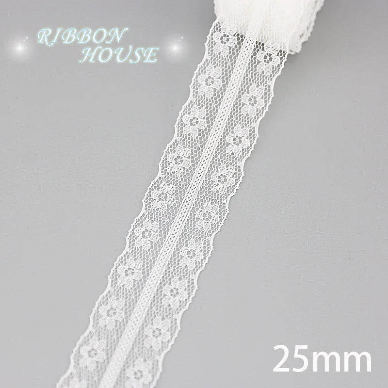(5 yards/roll) white Lace fabric Webbing Decoration Lovely gift packing polyester Material - 6
