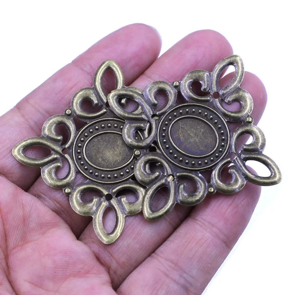 Pendants Wraps Metal Crafts Connectors Rose Flower Filigree Flower For Embellishments Scrapbooking Jewelry DIY Accessories - 