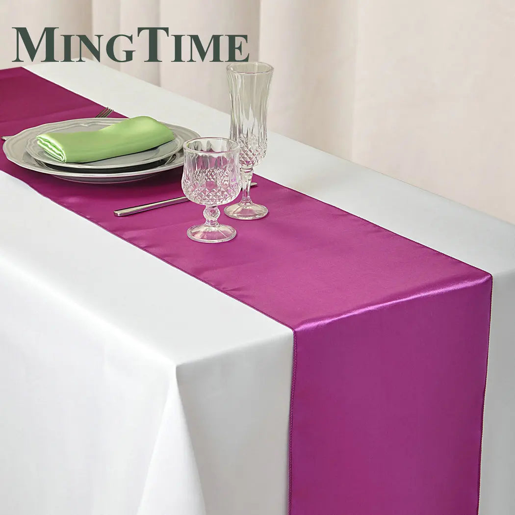 Satin Table Runner 30cm X 275cm Wedding Party Supply Christmas Home Modern Coffee Dining Luxury Table Decoration 12" X 108" -