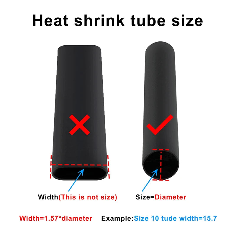 2M 4:1 Heat Shrink Tubing Adhesive Waterproof Glue Insulated Dual Wall Black Heat Shrinkable Tube 4/6/8/12/16/18/20/24 MM