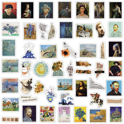 10/30/50PCS Vintage Painting PVC Sticker Aesthetic Decoration Scrapbooking Korean Stationery School Supplies