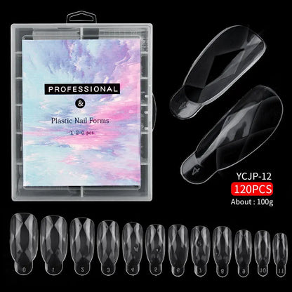 Misscheering 120Pcs/Box Transparent Fake Nails Acrylic French Nail Tips Full Coverage Press On Nails Accessory DIY Manicure T