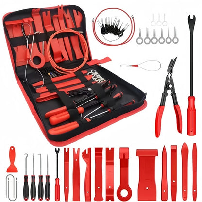 Auto Interior Disassembly Kit Car Plastic Trim Removal Tool Car Clips Puller Diy Panel Tools For Auto Trim Puller Set - Red 4