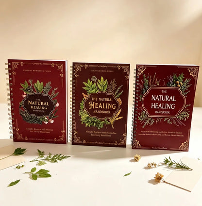 The Natural Healing Handbook, 3‑Version Herbal Natural Remedies Guide Book, Holistic Wellness Home Treatment Recipe Book