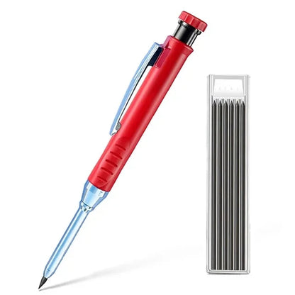 2pcs/set 2.8mm Carpenter Mechanical Pencil with Sharpener for Woodworking Construction Long Head Carpenter Pencil Stationery 