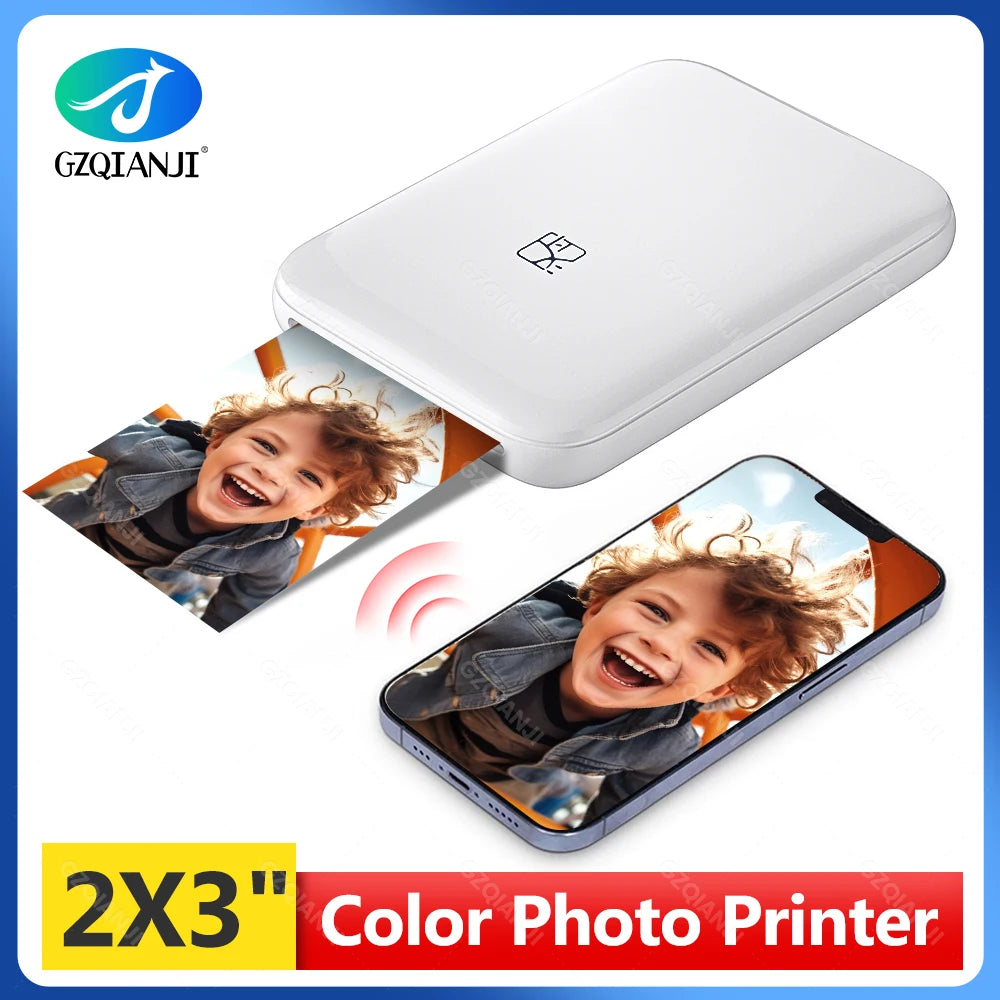 HPRT MT53 Portable Mni Mobile Pocket Printer BT Wireless Photo Printer with Zink Technology 2x3 Inch Color Photo Printer Make