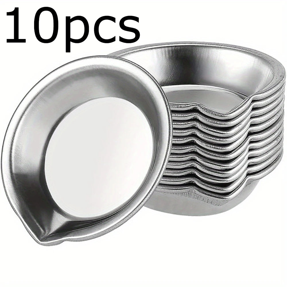 5/10/20pcs Durable Stainless Steel Paint Palette Set,Round Mixing Trays for Artists - Metal Art Supplies for Home and School 