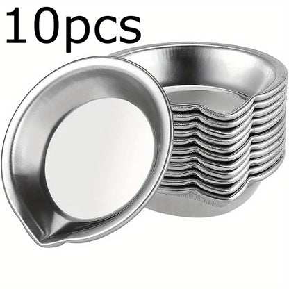 5/10/20pcs Durable Stainless Steel Paint Palette Set,Round Mixing Trays for Artists - Metal Art Supplies for Home and School 