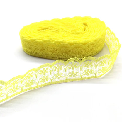 10 Yards High Quality Beautiful White Lace Ribbon Tape 22MM Lace Trim DIY Embroidered For Sewing Decoration African Lace Fabr