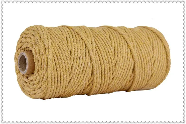 Handmade Boho Decor 3mm 100% Colorful Cotton Cord Rope Thread Twisted Macrame String DIY Home Wedding Decoration Supply 110 Y