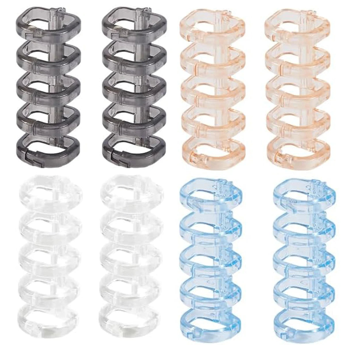 8 Pcs 5-Ring Loose Leaf Binders Plastic Binding Combs Snap Split Book Rings for Notebook Diary Organizing Accessories