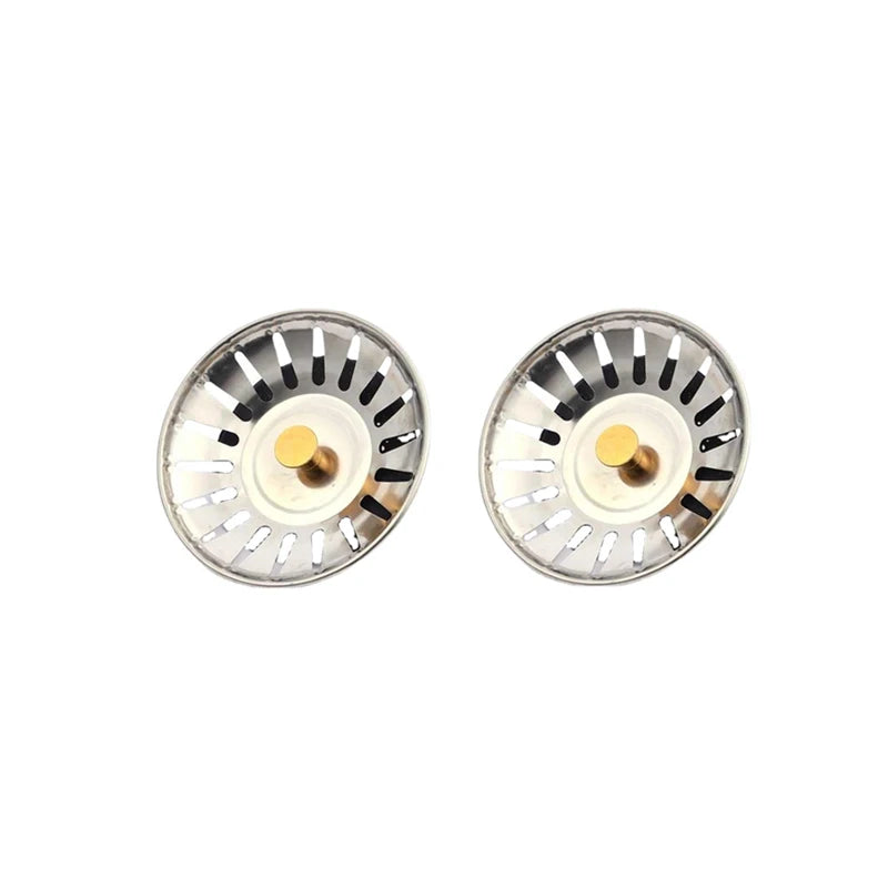 2pcs Kitchen Sink Strainer Stopper Waste Plug Sink Filter Filtre Sink Strainer Filter Floor Drain Kitchen Tools - Gold-2pcs