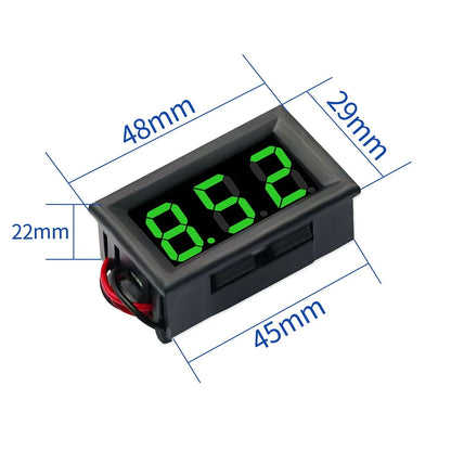Digital Voltmeter DC 4.5V to 30V Digital Voltmeter Voltage Panel Meter Red/Blue/Green For 6V 12V Electromobile Motorcycle Car