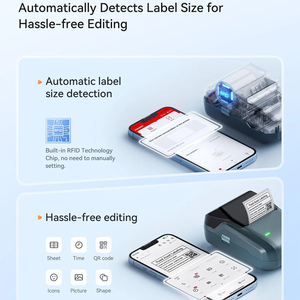 NIIMBOT B1 Portable Thermal Printer With Tapes 2 Inch Adhesive Label Printer Mini Bluetooth Sticker Maker Support Smartphones