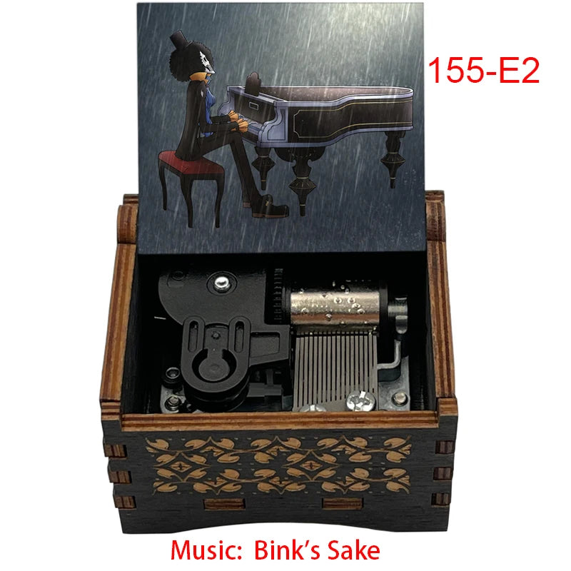 Bink's Wooden Painted Music Box Anime Carved Musical Box Desktop Decoration Sake Melody Christmas Birthday Gift