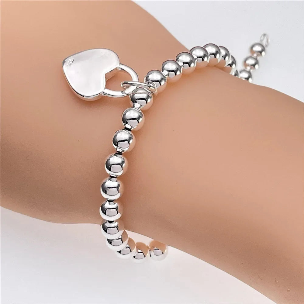 Fine Noble 925 Sterling Silver Solid Chain Bracelet For Women Men Charm Party Gift Wedding party Fashion Jewelry - LH060