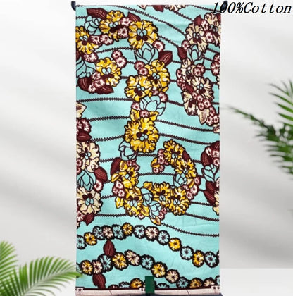 New African Ankara Batik Fabric Super Real Wax African Cotton Material Prints Wax Tissu For Sew 6yards - AS PICTURE N