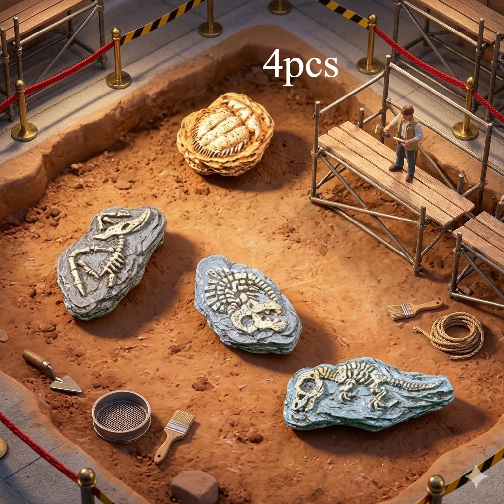 4pcs Micro Landscape Simulation Dinosaur Fossils, DIY Decorations, Desktop Accessories Small Ornaments