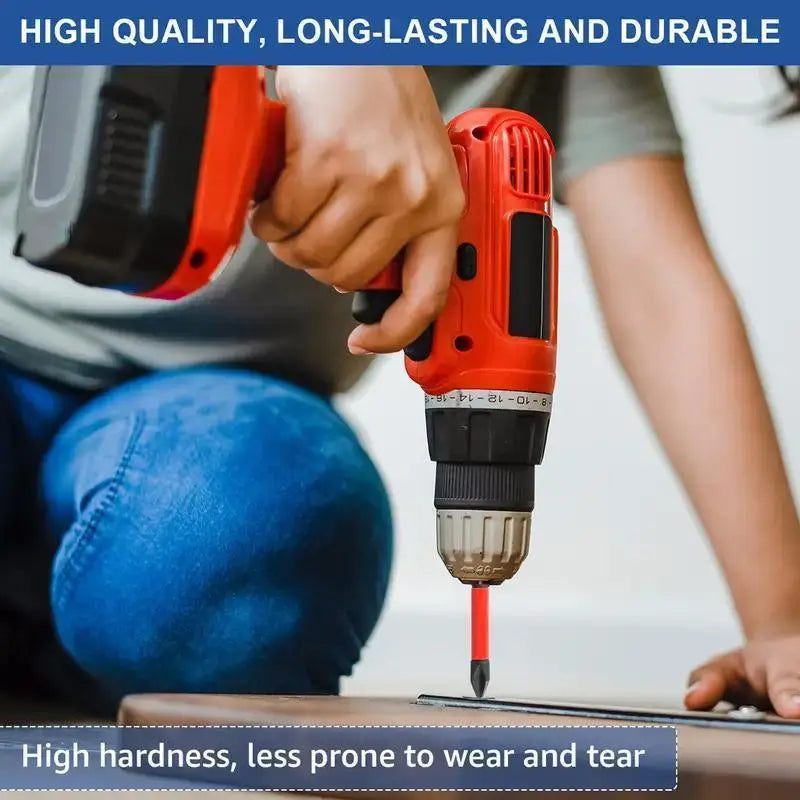 Magnetic Non-Slip Drill Bit Set 3/6/12 Pieces, S2 Steel, Crosshead and Impact Drill Bits, Suitable for Electric and Hand Driv